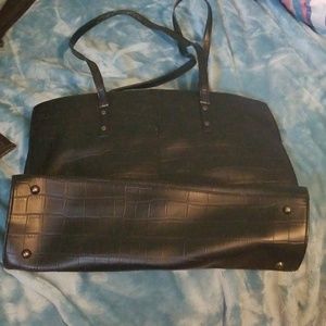 Black Crocodile Print Bag with lace